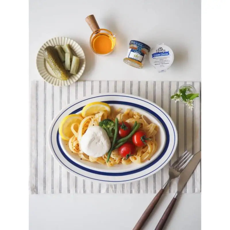 Syracuse - Maple Line Blue Oval Plate 25.5cm - Syracuse - Kitchenware - Harumio Syracuse - Maple Line Blue Oval Plate 25.5cm - Syracuse - Kitchenware - Harumio