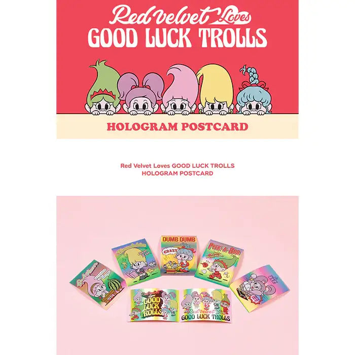 Red Velvet Loves Good Luck Trolls - Hologram Postcard - Red Velvet Loves Good Luck Trolls - Accessories - Harumio