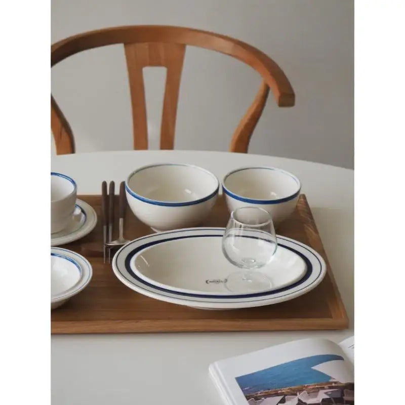 Syracuse - Maple Line Blue Oval Plate 25.5cm - Syracuse - Kitchenware - Harumio Syracuse - Maple Line Blue Oval Plate 25.5cm - Syracuse - Kitchenware - Harumio