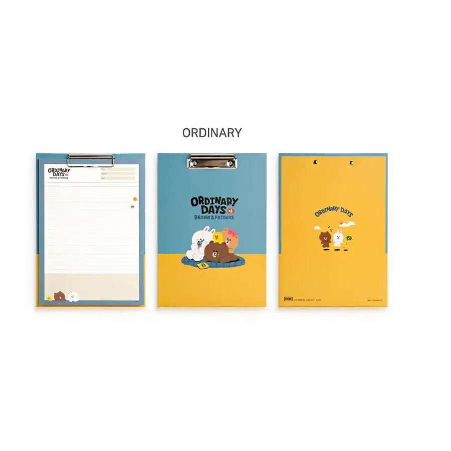 Monopoly x LINE - Brown and Friends - Clipboard & Notepad Set A4 - Monopoly - Accesories - Harumio Monopoly x LINE - Brown and Friends - Clipboard & Notepad Set A4 - Monopoly - Accesories - Harumio