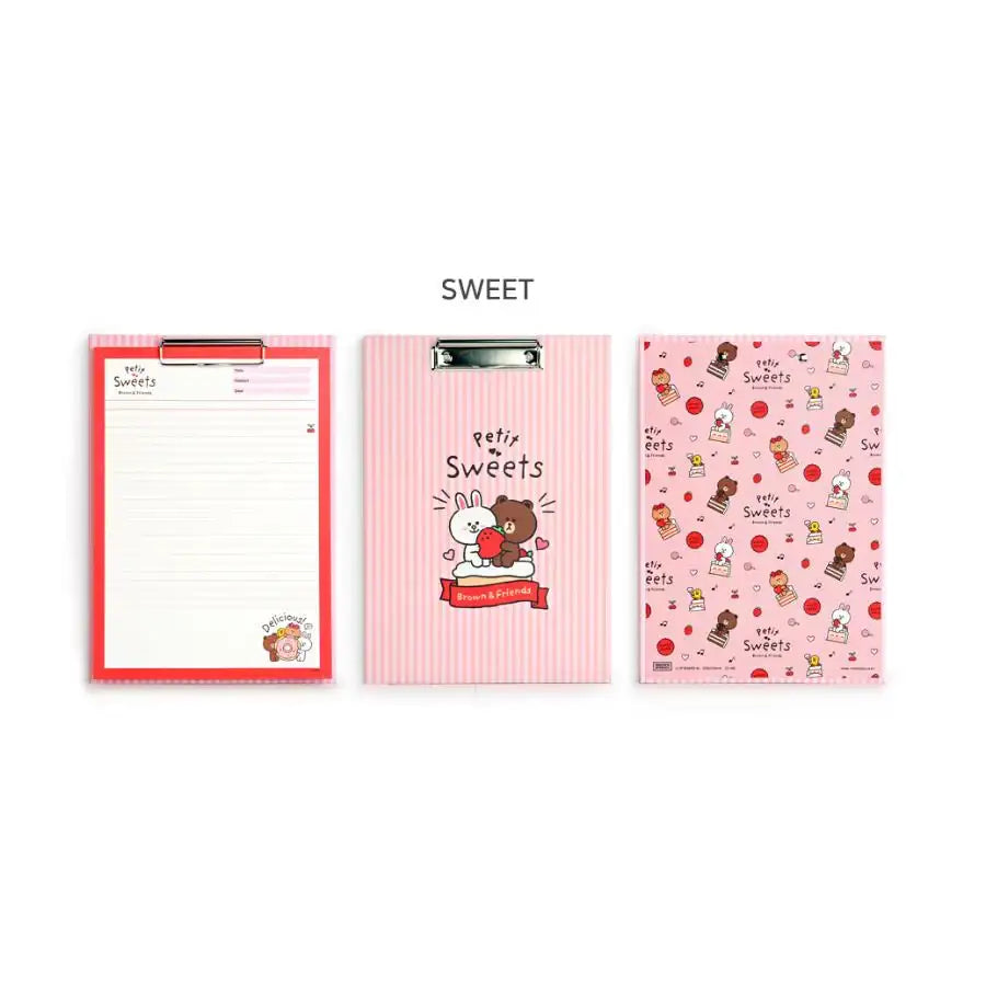 Monopoly x LINE - Brown and Friends - Clipboard & Notepad Set A4 - Monopoly - Accesories - Harumio Monopoly x LINE - Brown and Friends - Clipboard & Notepad Set A4 - Monopoly - Accesories - Harumio