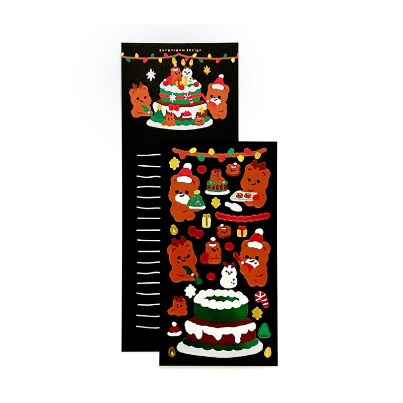 Pureureumdesign x 10x10 - Christmas Cake Decorating Glossy Sticker