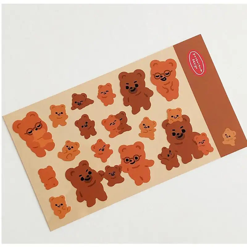 Pureureumdesign x 10x10 - Cupid Bear Family Remover Sticker - Pureureumdesign - Accesories - Harumio