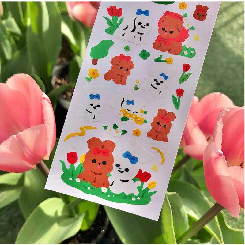 Pureureumdesign x 10x10 - Daengdaeng Spring Outing Sticker - Pureureumdesign - Accesories - Harumio