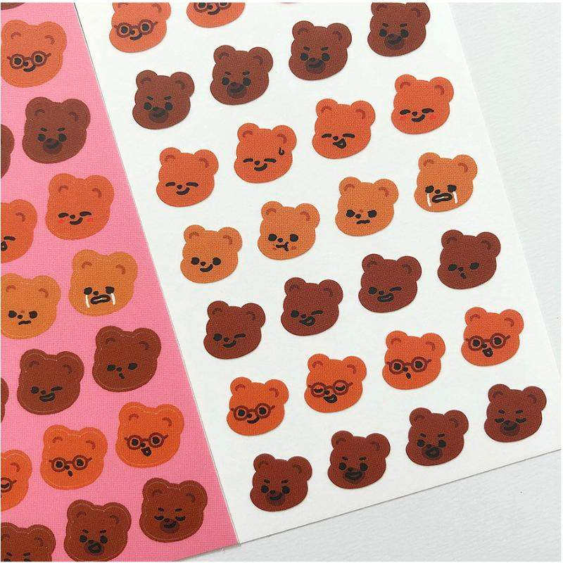 Pureureumdesign x 10x10 - Cupid Bear Family Expression Stickers - Pureureumdesign - Accesories - Harumio