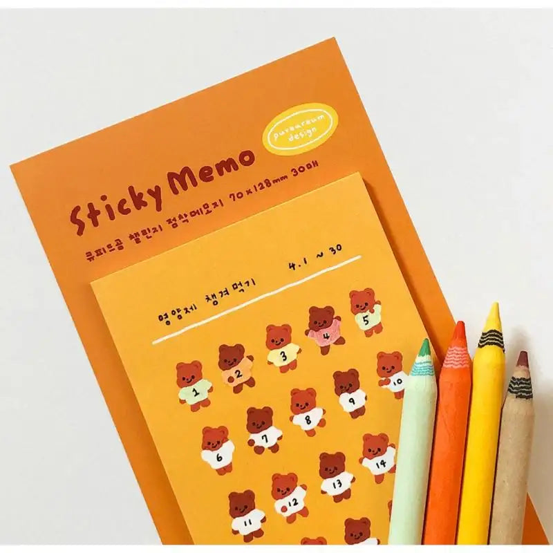 Pureureumdesign x 10x10 - Cupid Bear Challenge Sticky Note - Pureureumdesign - Accesories - Harumio