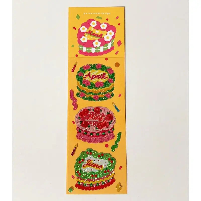 Pureureumdesign x 10x10 - Calender Cake Part 2 Hologram Sticker - Pureureumdesign - Accesories - Harumio