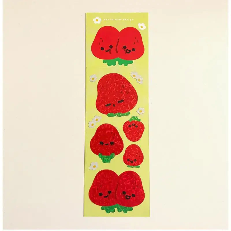 Pureureumdesign x 10x10 - Mini King Strawberries Hologram Sticker - Pureureumdesign - Accesories - Harumio
