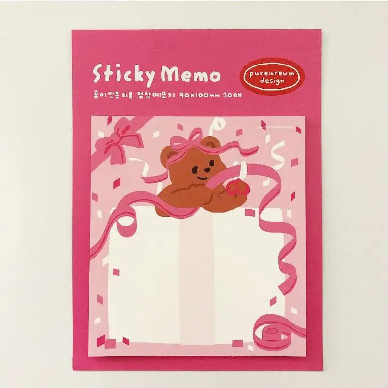 Pureureumdesign x 10x10 - Ribbon Sticky Note Made by Bear - Pureureumdesign - Accesories - Harumio