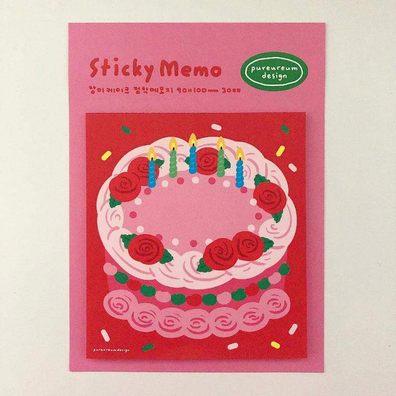 Pureureumdesign x 10x10 - Rose Cake Sticky Note - Pureureumdesign - Accesories - Harumio