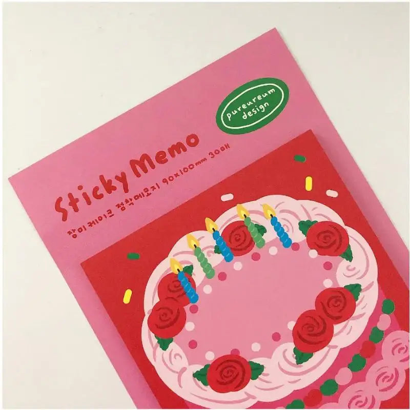 Pureureumdesign x 10x10 - Rose Cake Sticky Note - Pureureumdesign - Accesories - Harumio