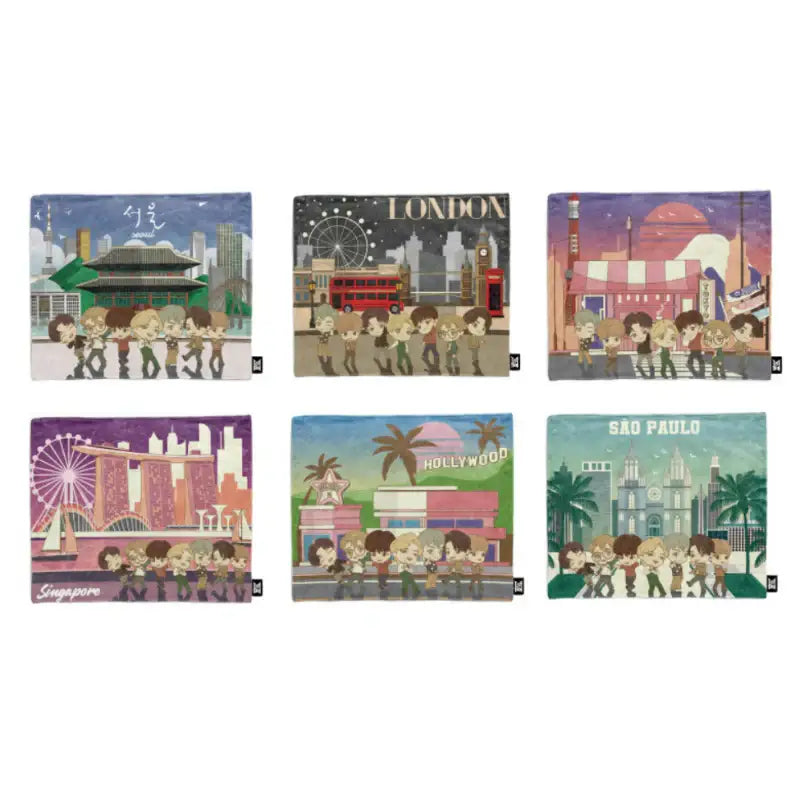 BTS - TinyTAN - City Series Blanket - BTS TinyTAN - Blanket - Harumio