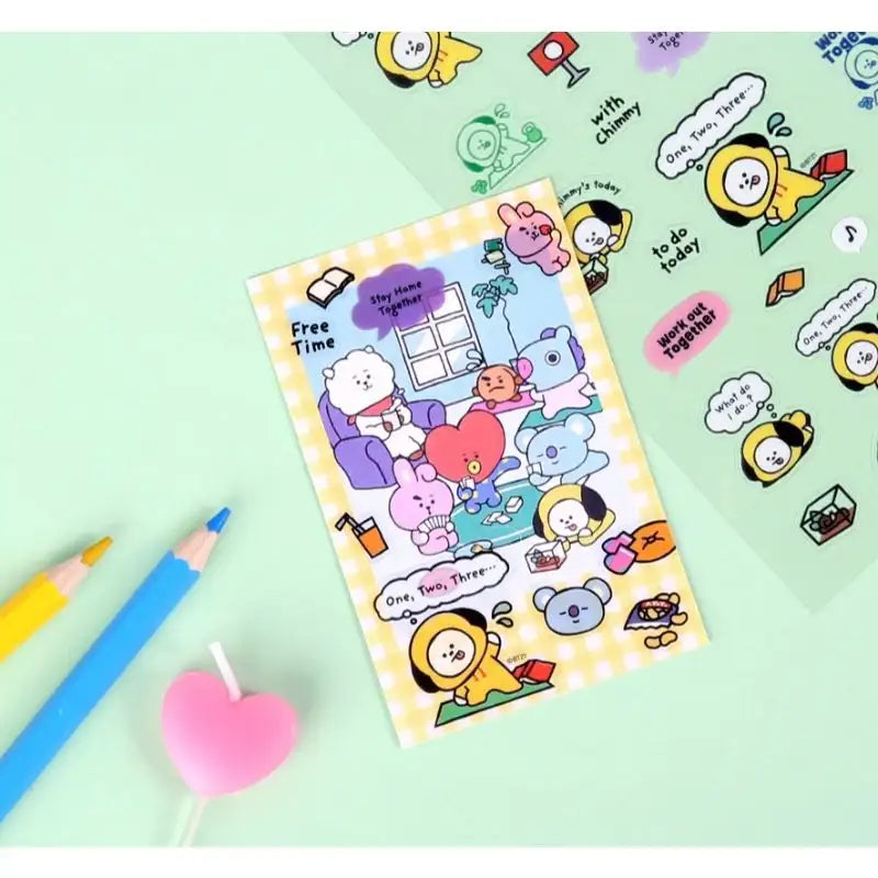 Monopoly x BT21 - Clear Sticker - Home All Day - Monopoly - Accessories - Harumio Monopoly x BT21 - Clear Sticker - Home All Day - Monopoly - Accessories - Harumio