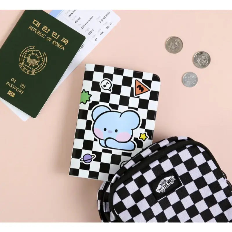Monopoly x BT21 - Minini Passport Cover - Checkered - Monopoly - Accessories - Harumio Monopoly x BT21 - Minini Passport Cover - Checkered - Monopoly - Accessories - Harumio