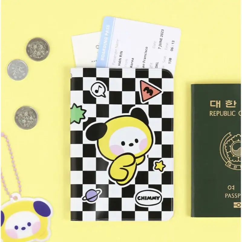 Monopoly x BT21 - Minini Passport Cover - Checkered - Monopoly - Accessories - Harumio Monopoly x BT21 - Minini Passport Cover - Checkered - Monopoly - Accessories - Harumio
