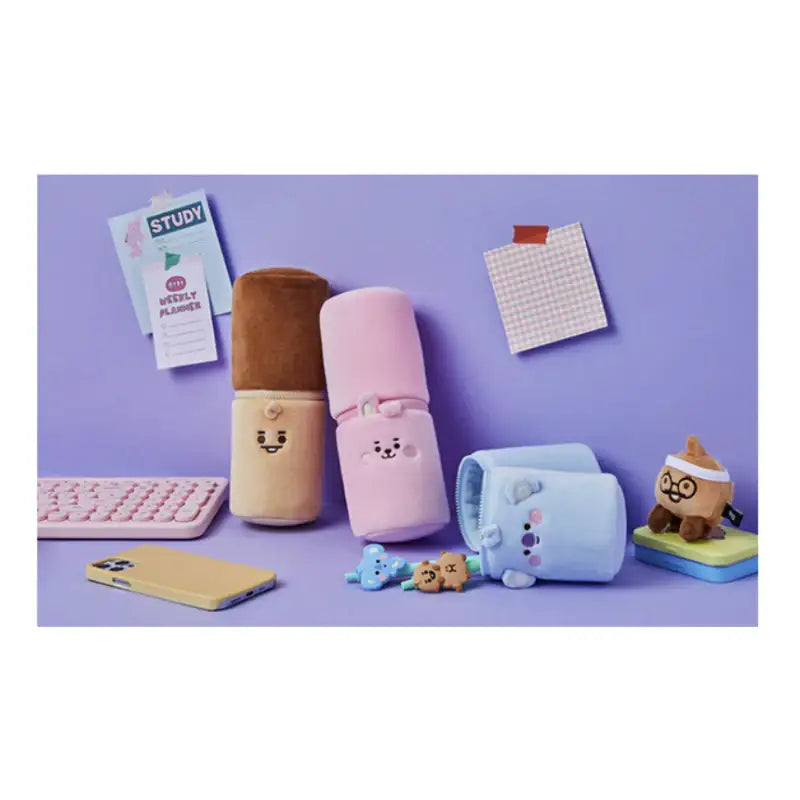 BT21 - Study With Me Face Pencil Case - BT21 - Stationery - Harumio BT21 - Study With Me Face Pencil Case - BT21 - Stationery - Harumio