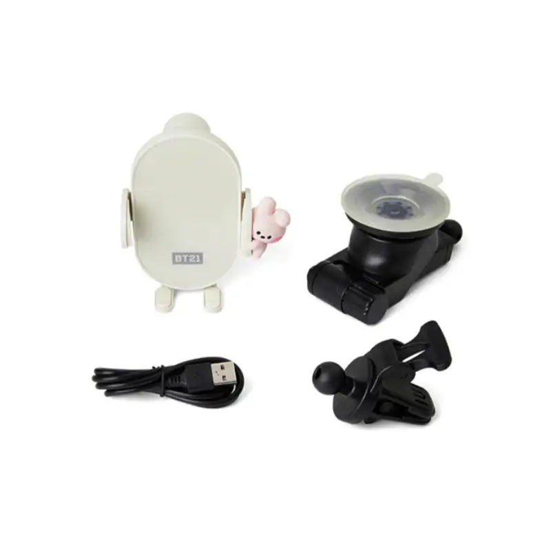 BT21 - Minini Car Smartphone Fast Charging Cradle - BT21 - Wireless Charger - Harumio BT21 - Minini Car Smartphone Fast Charging Cradle - BT21 - Wireless Charger - Harumio