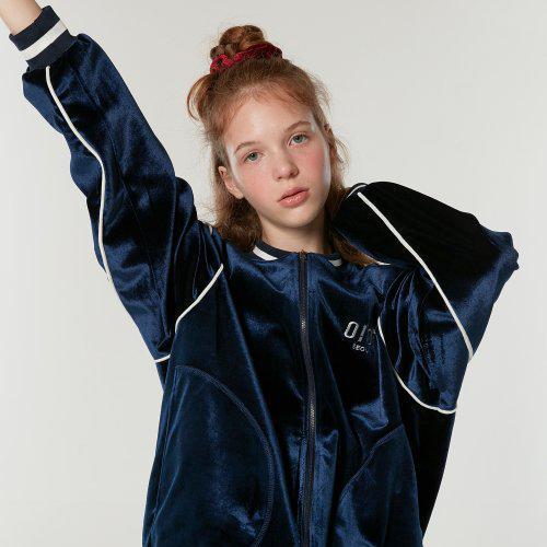 5252 by O!Oi - Velvet Track Jacket - Navy