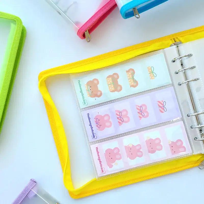 Yudaeng - Wide A6 - 6 Hole Diary Clear File Storage Inlay - Yudaengdotcom - File Storage Inlay - Harumio