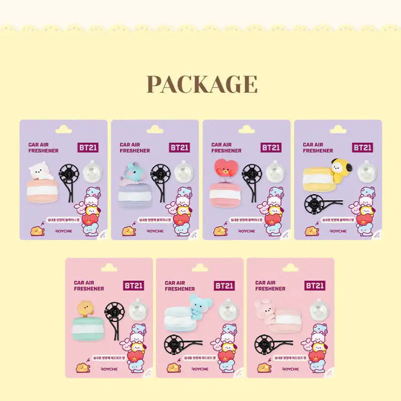 BT21 x Royche - Minini Macaron Car Air Freshener - Royche - Air Freshener - Harumio BT21 x Royche - Minini Macaron Car Air Freshener - Royche - Air Freshener - Harumio