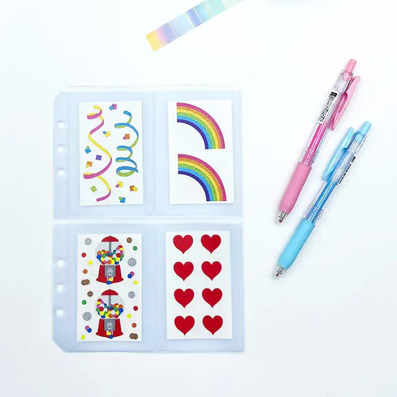 Yudaeng - A5 - 6 Hole Diary Translucent PVC Storage Inlay - Yudaengdotcom - Binder Pockets - Harumio