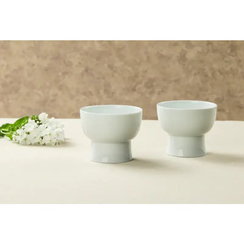 Chaora - White Porcelain High Heel Bowl - Chaora - Tableware - Harumio