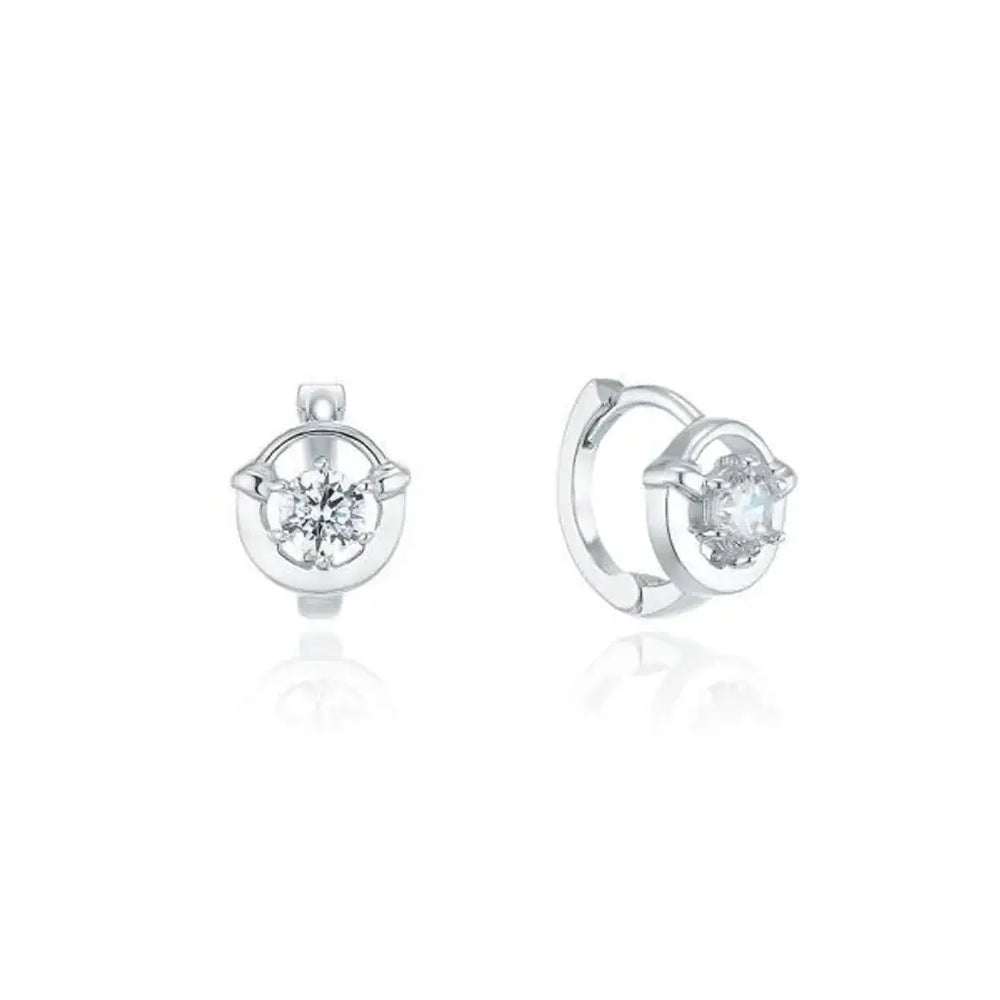 OST - Lucky Lock Horseshoe One-Touch Silver Earring - OST - Jewelry - Harumio