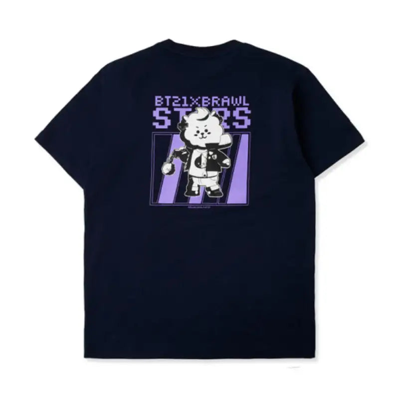BT21 x Brawl Stars - Navy Short Sleeve T-shirt - LINE FRIENDS - Clothing - Harumio