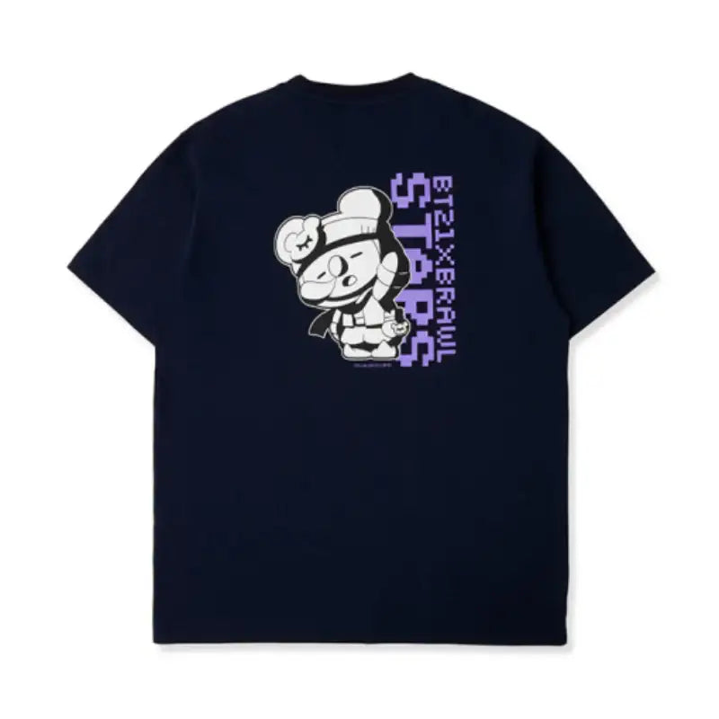 BT21 x Brawl Stars - Navy Short Sleeve T-shirt - LINE FRIENDS - Clothing - Harumio BT21 x Brawl Stars - Navy Short Sleeve T-shirt - LINE FRIENDS - Clothing - Harumio