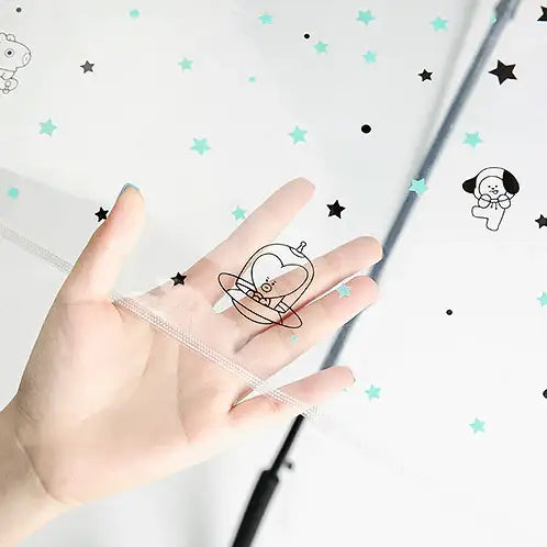 BT21 x Monopoly - Transparent Star Automatic Long Umbrella - Monopoly - Umbrella - Harumio BT21 x Monopoly - Transparent Star Automatic Long Umbrella - Monopoly - Umbrella - Harumio