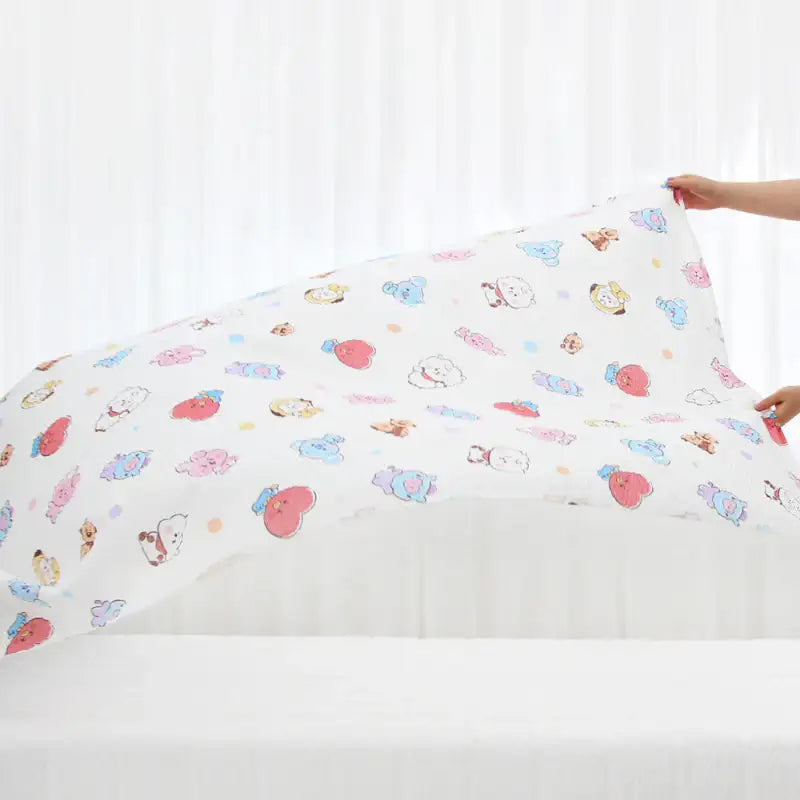 NARA HOME DECO X BT21- Baby Sketch Bamboo Ripple Bed Sheet - NARA HOME DECO X BT21 - Bed Textiles - Harumio NARA HOME DECO X BT21- Baby Sketch Bamboo Ripple Bed Sheet - NARA HOME DECO X BT21 - Bed Textiles - Harumio