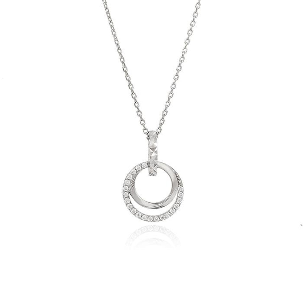 OST - Retro Circular Lock Silver Necklace