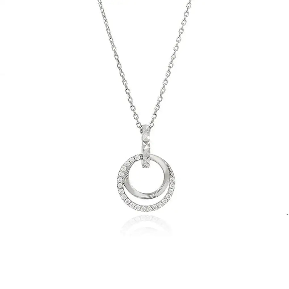 OST - Retro Circular Lock Silver Necklace - OST - Jewelry - Harumio