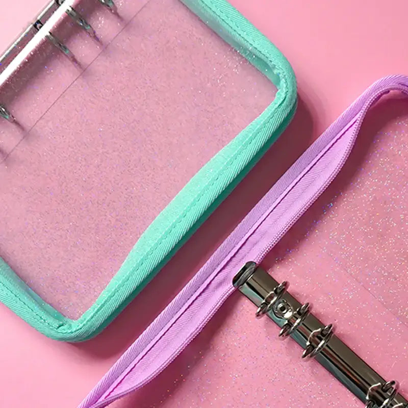 Yudaeng - A5/A6 - Glitter 6 Holes Diary Zipper Pouch Cover - Yudaengdotcom - File Storage - Harumio Yudaeng - A5/A6 - Glitter 6 Holes Diary Zipper Pouch Cover - Yudaengdotcom - File Storage - Harumio
