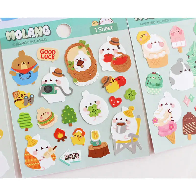Molang - Diary Deco Stickers - Molang - Decorative Stickers - Harumio Molang - Diary Deco Stickers - Molang - Decorative Stickers - Harumio