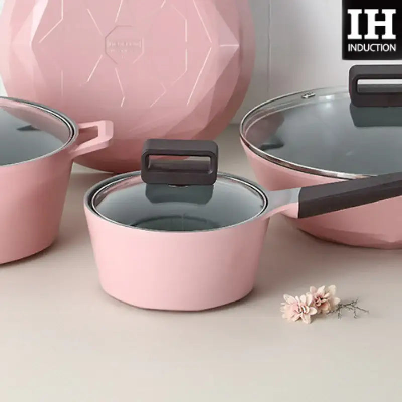 Neoflam - Rose Pink Handle Pot 18cm - Neoflam - Handle Pot - Harumio