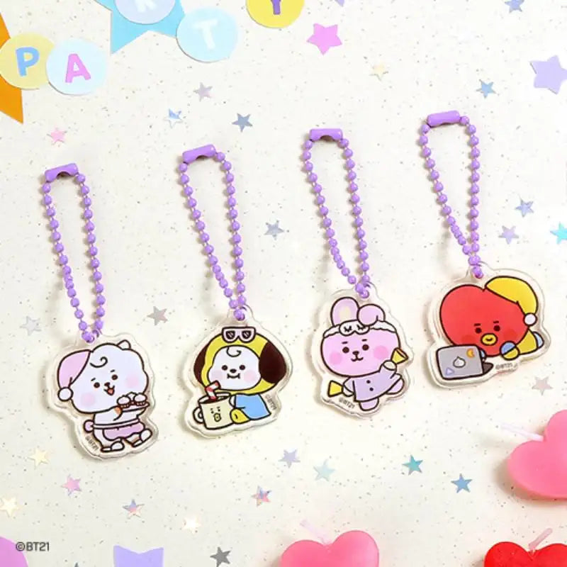 BT21 - Acrylic Simple Key Ring - Party - BT21 - Accesories - Harumio BT21 - Acrylic Simple Key Ring - Party - BT21 - Accesories - Harumio