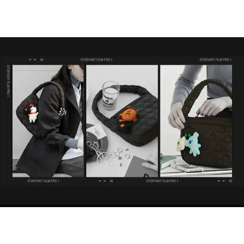 BT21 - Winter Quilted Hobo Bag - LINE FRIENDS - Hobo Bag - Harumio