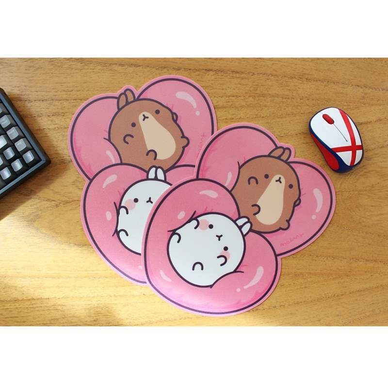 Molang - Heart Cushion Mouse Pad - Molang - Mouse Pads - Harumio