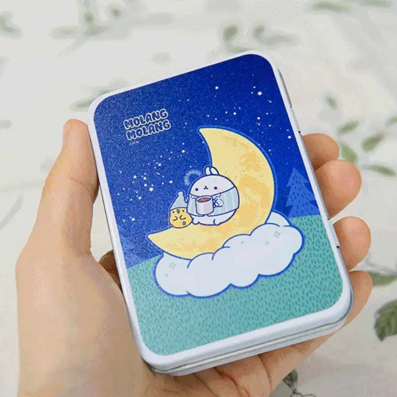 Molang - Moonlight Camping Tin Case + Sticker Set - Molang - Stickers - Harumio Molang - Moonlight Camping Tin Case + Sticker Set - Molang - Stickers - Harumio