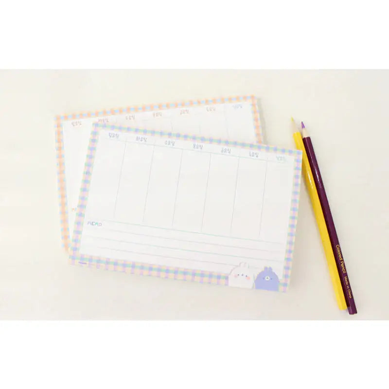 Molang - Weekly Memo - Molang - Memo Pads - Harumio Molang - Weekly Memo - Molang - Memo Pads - Harumio