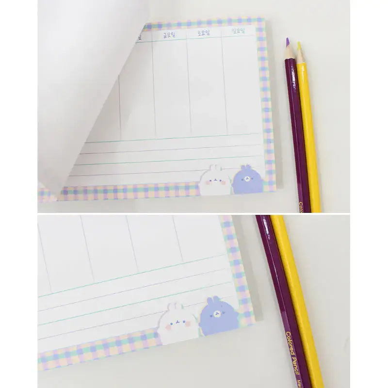 Molang - Weekly Memo - Molang - Memo Pads - Harumio Molang - Weekly Memo - Molang - Memo Pads - Harumio