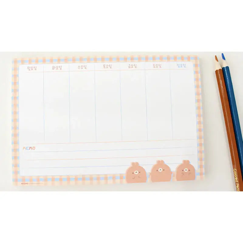 Molang - Weekly Memo - Molang - Memo Pads - Harumio Molang - Weekly Memo - Molang - Memo Pads - Harumio