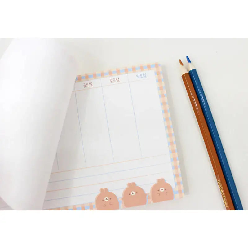 Molang - Weekly Memo - Molang - Memo Pads - Harumio Molang - Weekly Memo - Molang - Memo Pads - Harumio