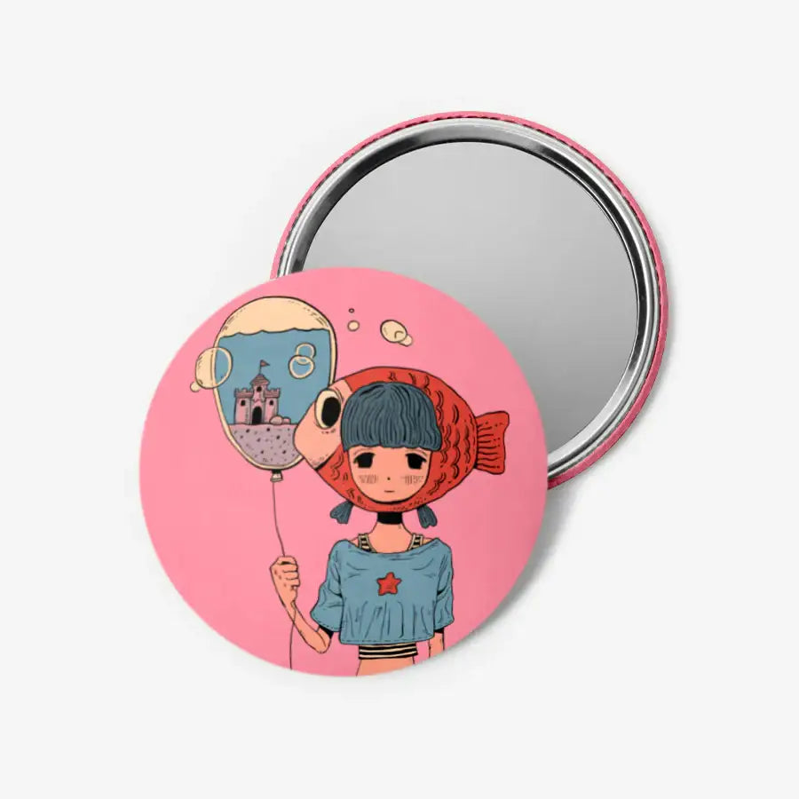 SOZ - Goldfish Girl Mirror Button - Marpple Shop - Mirror - Harumio