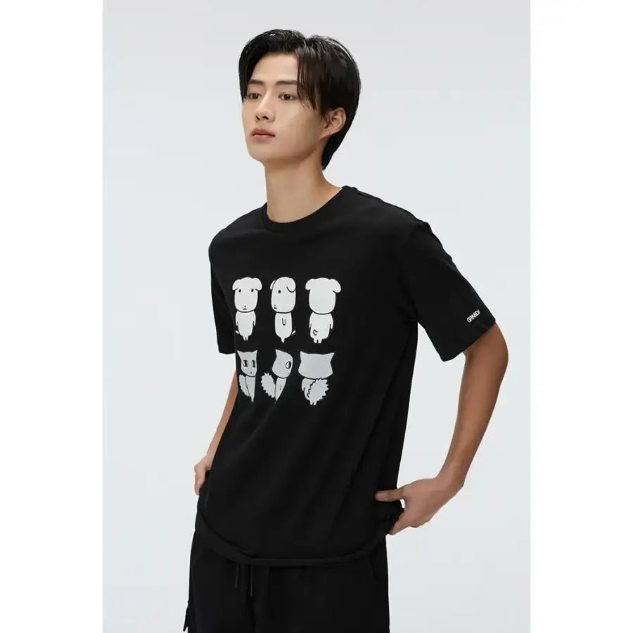 SPAO x Ganadi - Short Sleeve T-Shirt (Black) - SPAO - T-Shirt - Harumio