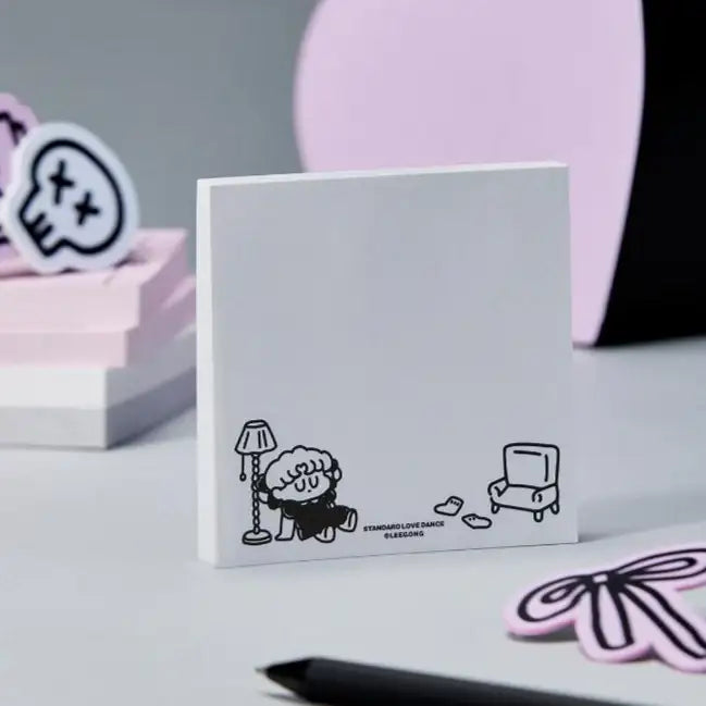 Standard Love Dance - LEEGONG Black Cherry Pie Memo Notepad - Line Friends Square - Memo Pad - Harumio