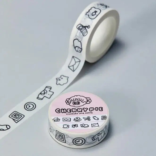 Standard Love Dance - LEEGONG Black Cherry Pie Masking Tape - Line Friends Square - Masking Tape - Harumio
