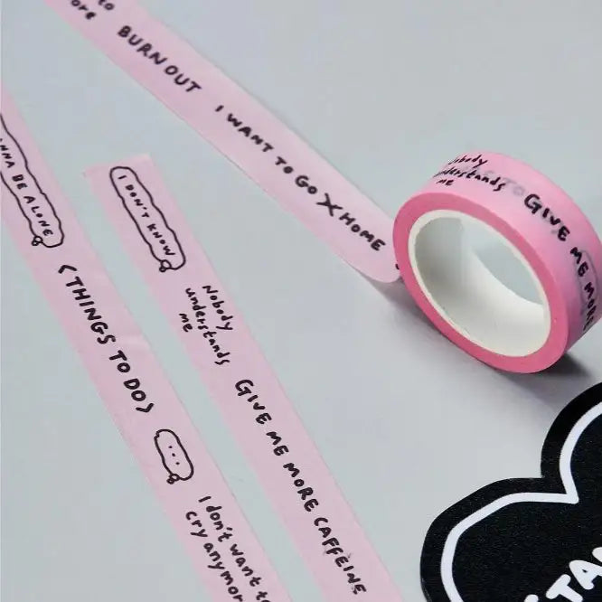 Standard Love Dance - LEEGONG Black Cherry Pie Masking Tape - Line Friends Square - Masking Tape - Harumio