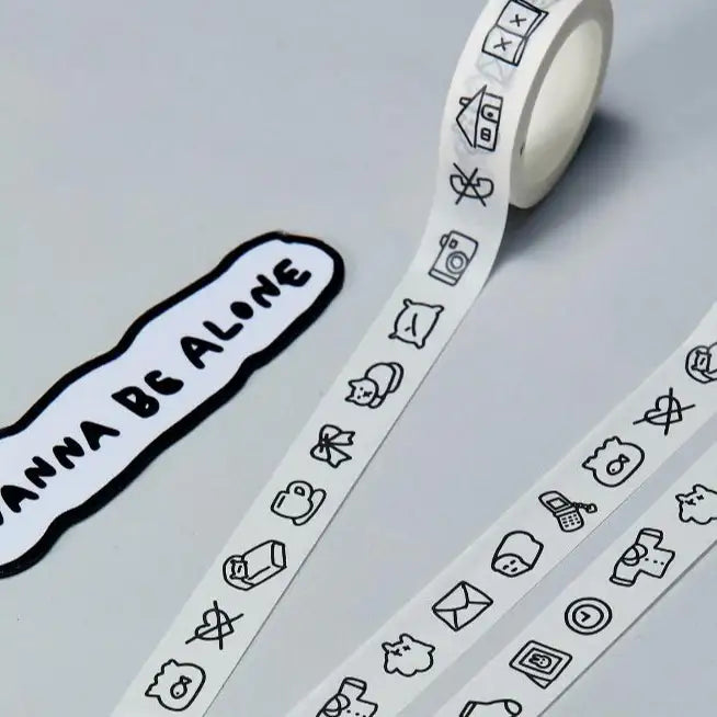 Standard Love Dance - LEEGONG Black Cherry Pie Masking Tape - Line Friends Square - Masking Tape - Harumio